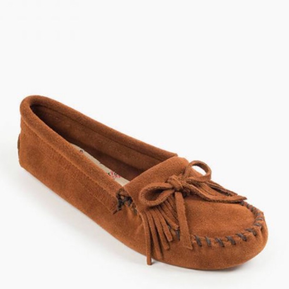 Super cute tan suede moccasins